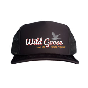 WILD GOOSE TRUCKER HAT - BLACK with White/Red Logo