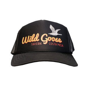 WILD GOOSE TRUCKER HAT - BLACK with Yellow Logo